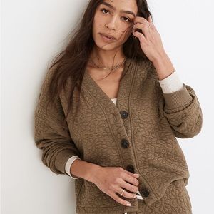 Flower Puff-Jacquard Crop Cardigan, Madewell size Small